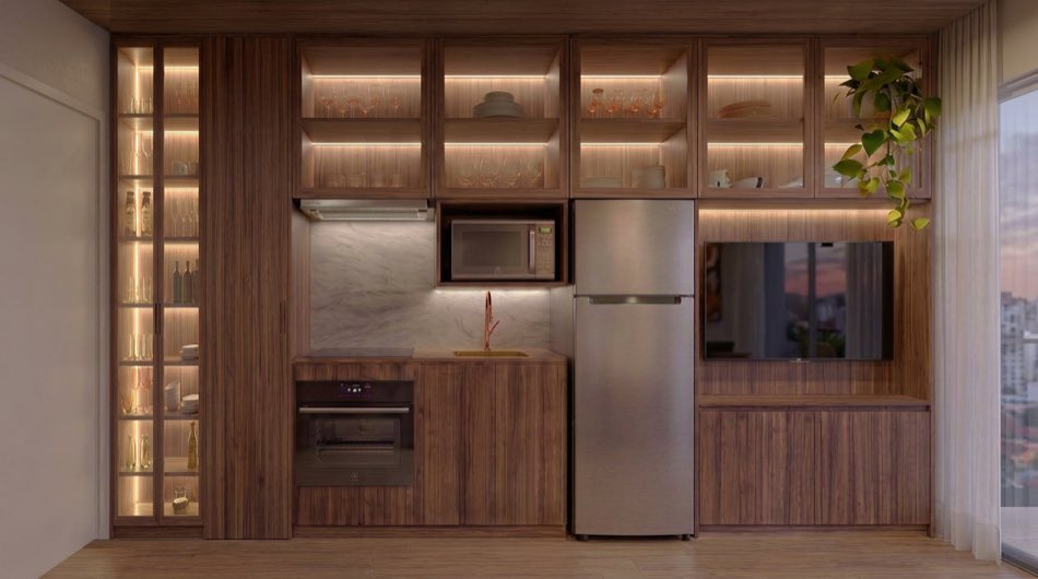 Sala projetada pelo ateliê